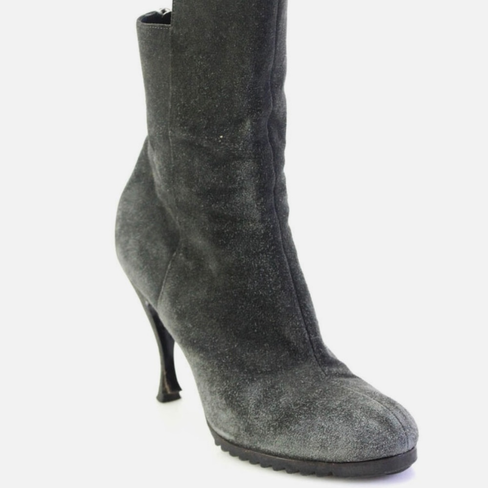 Balenciaga Grey Suede Booties